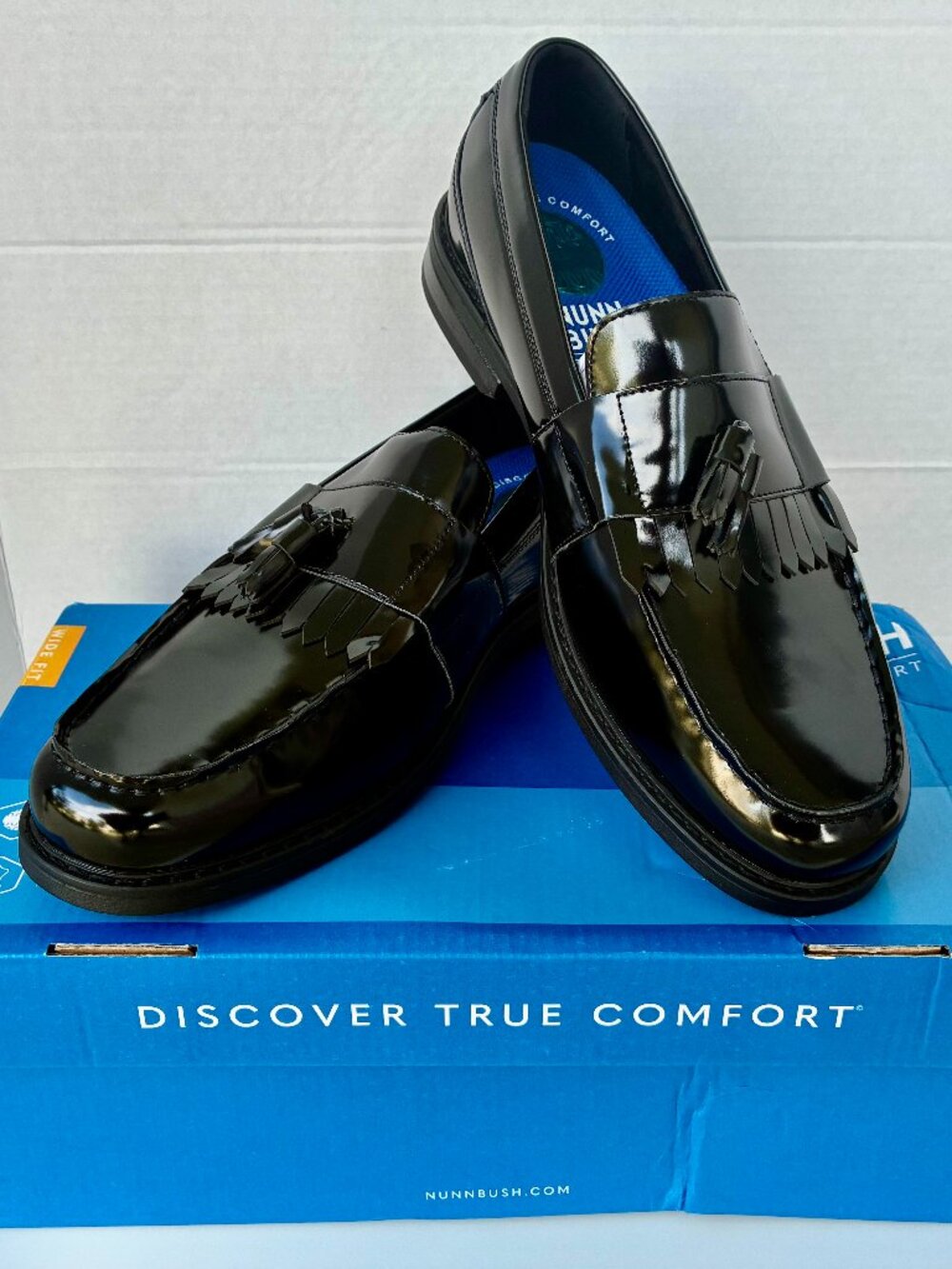 Nunn Bush - Mens 11W - Keaton Moc Toe Tassel Slip On - Black 84198-009 - NEW NIB